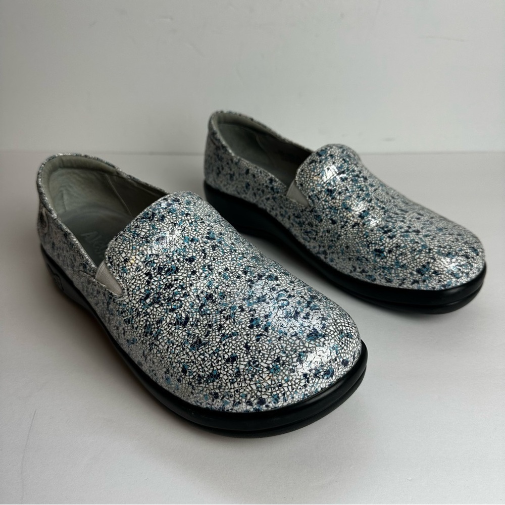 Alegria Kel 7419 Shoes Women's Size 10 EU 40 Loafers Blue White Nursing Comfort